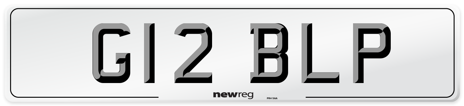 G12 BLP Number Plate from New Reg